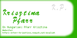 krisztina pfarr business card